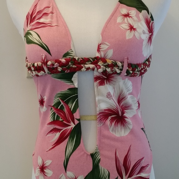 Lucky Brand Floral open V swimsuit. - Picture 4 of 8